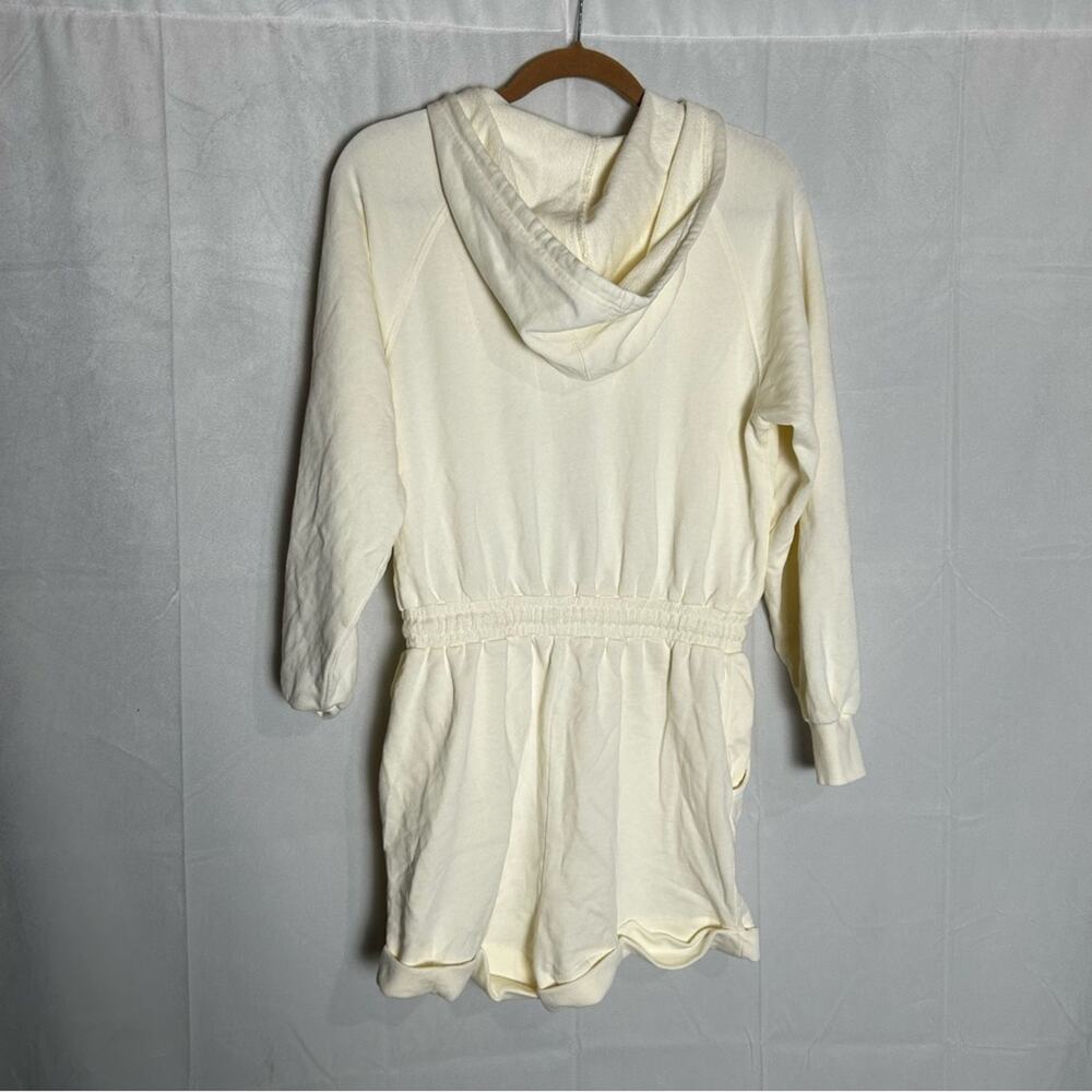 L*Space Stay Cool Romper in Cream 100% Cotton Long Sleeve Hooded Size Medium - Picture 2 of 3